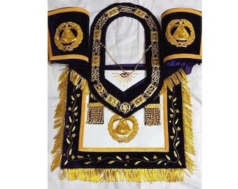 Masonic grand master apron collar & cuff&#39;s purple
