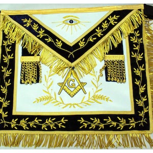 HAND EMBROIDERED Masonic Regalia Blue Lodge Master mason Apron