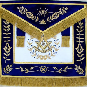 Masonic Grand Lodge Past Master Apron Hand Embroidered Bullion