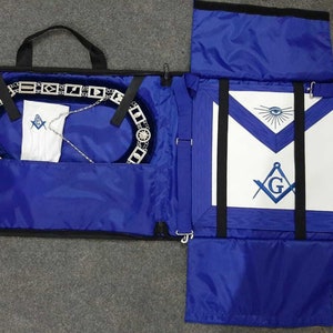 Masonic Regalia Blue Lodge Master Mason + Schürze + Halsband + Handschuhe + Hülle - Paket