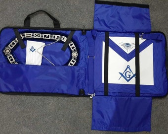 Masonic Regalia Blue Lodge Master Mason +Apron + Collar + Gloves + Case- Package