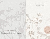 Floral digital paper, watercolor paper, botanical digital paper, beige paper, watercolor texture, neutral paper, floral background, neutral