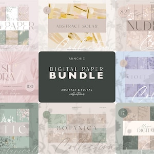 DIGITAL PAPER BUNDLE, floral patterns, botanical scrapbook, printable textures, Digital Download Commercial Use, Flower paper Graphic bundle