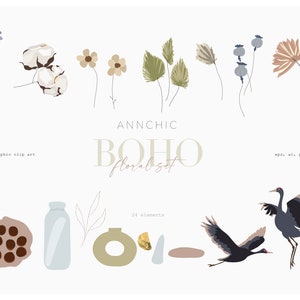 Imágenes prediseñadas florales boho, flores boho png, imágenes prediseñadas botánicas png, Flores png, Vector flores imágenes prediseñadas de verano