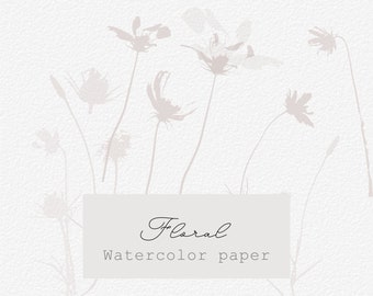 Watercolor Digital Paper, Floral Paper, Flower Pattern, Botanical Paper ...