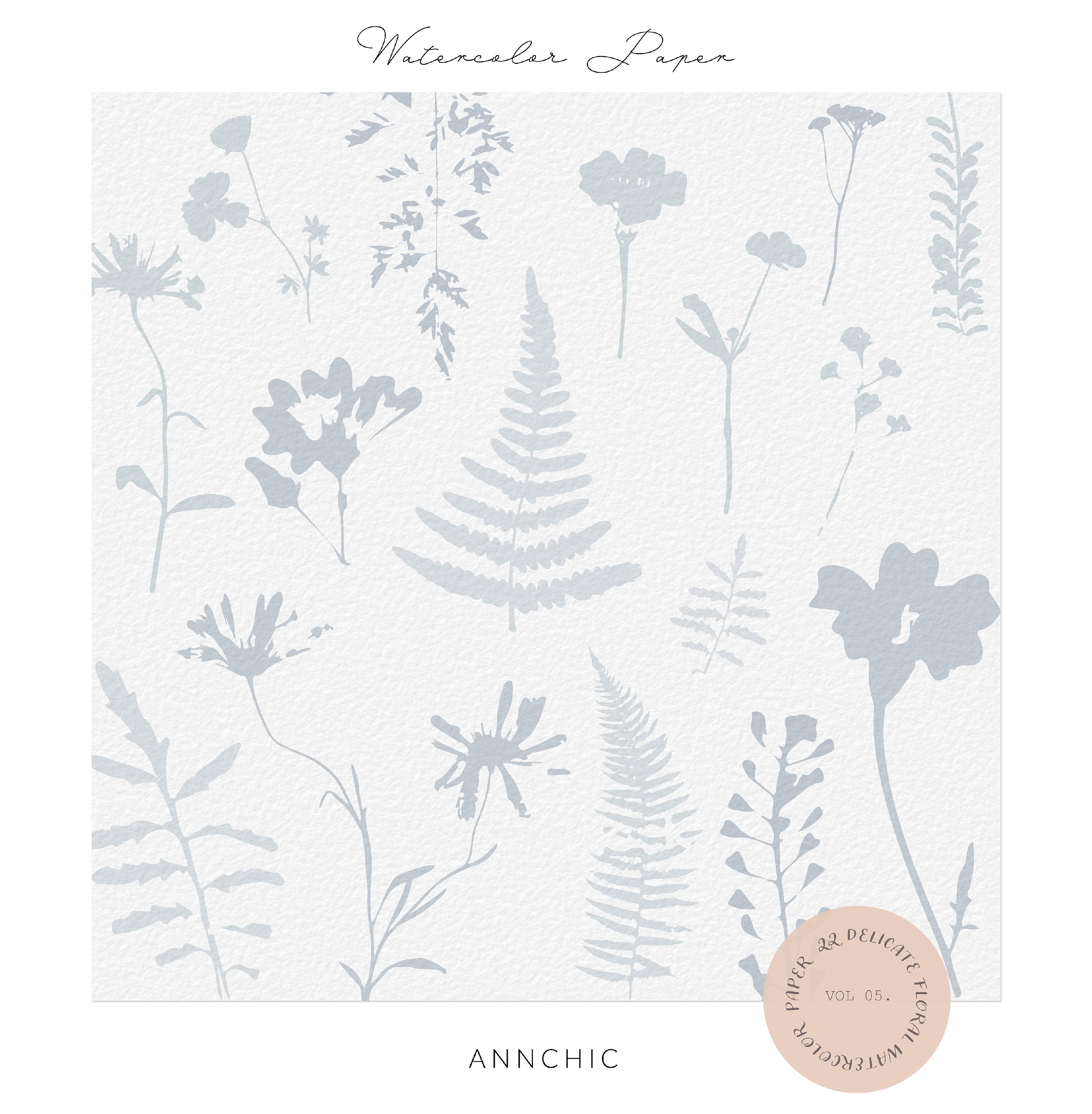 Floral Digital Paper, Watercolor Paper, Botanical Paper, Floral Paper