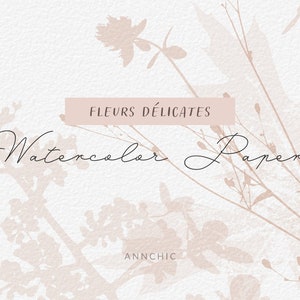 Bloemen digitaal papier, aquarelpapier, botanisch digitaal papier, beige papier, aquareltextuur, neutraal papier, bloemenachtergrond, neutraal
