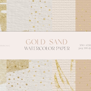 Gold foil watercolor paper - Gold brush backgrounds - Gold foil backgrounds - Gold foil textures - Summer digital paper - Glitter wallpaper