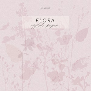 Carta digitale floreale, carta per acquerello, carta botanica, carta floreale, texture acquerello, texture rosa, sfondo floreale, carta con fiori di campo