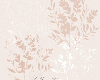 Herfst wildflower beige digitaal papier, herfst bloemmotief, zachte afdrukbare scrapbooking, botanische clipart, ongewenste dagboek, Instant download