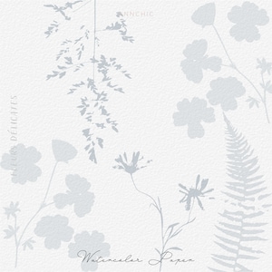 Fine art paper, Floral digital paper, light blue watercolor botanical paper, floral paper  texture, wildflower pattern, grass meadow field