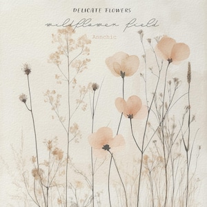 Papel digital de flores silvestres, papel floral, papel digital botánico, papel beige, textura de acuarela, papel neutro, fondo bohemio, papel neutro