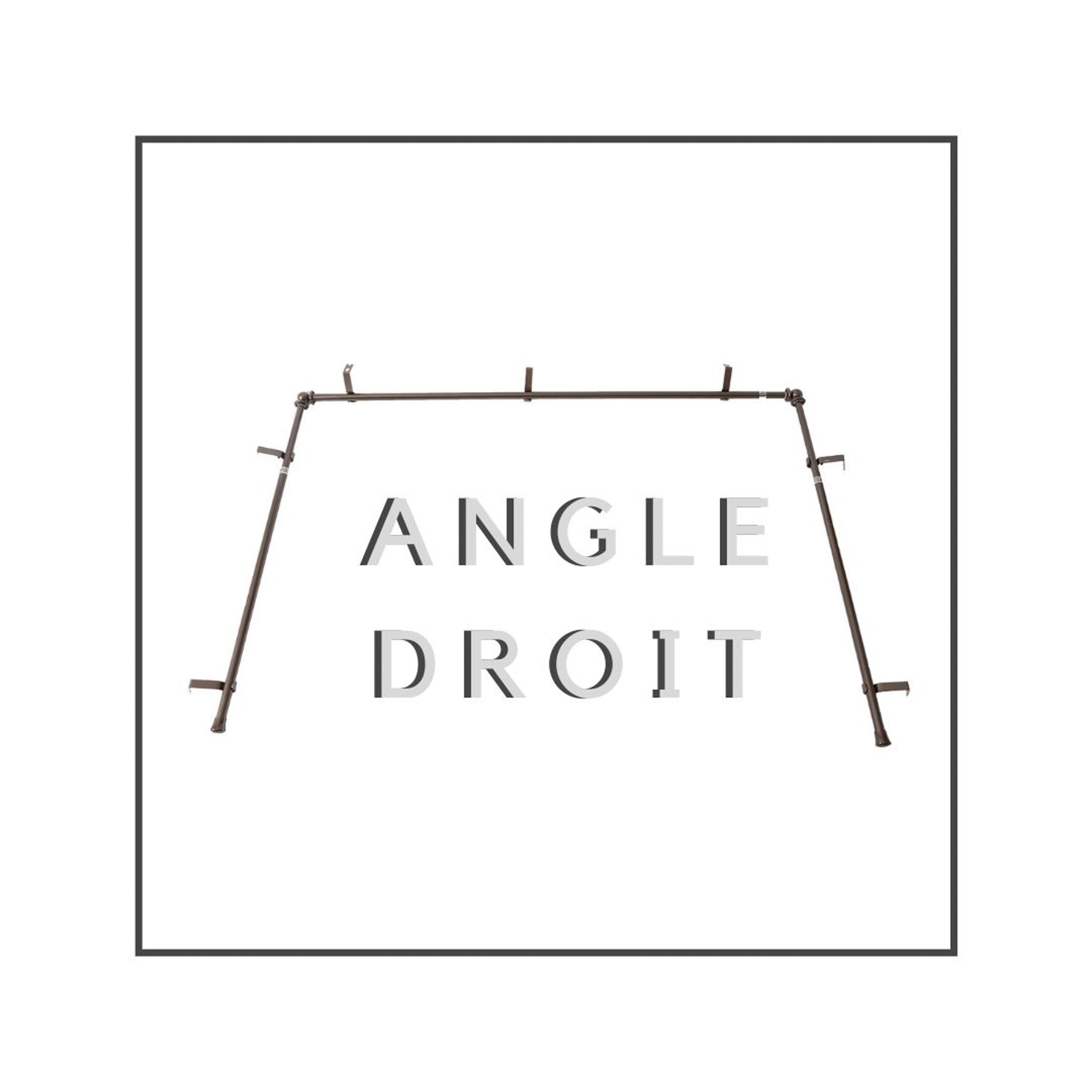 Maison Desyne 15 mm Tringle avec Deux Angles Droits 96-183 cm - Noir