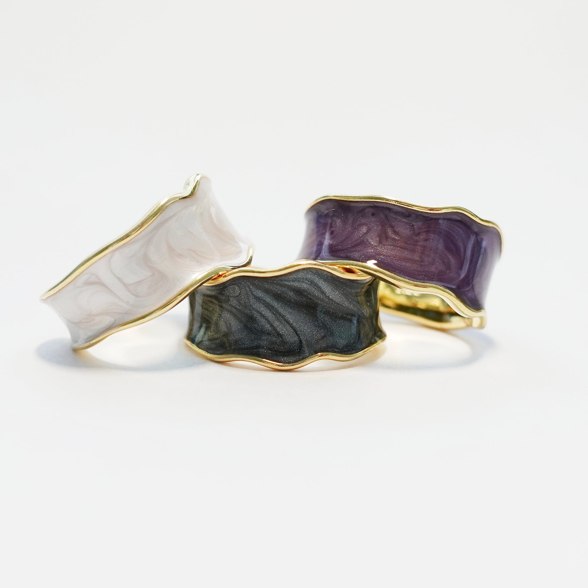 Drip Glaze Ring Gold Ring Minimalist Ring Pearl Ring Etsy