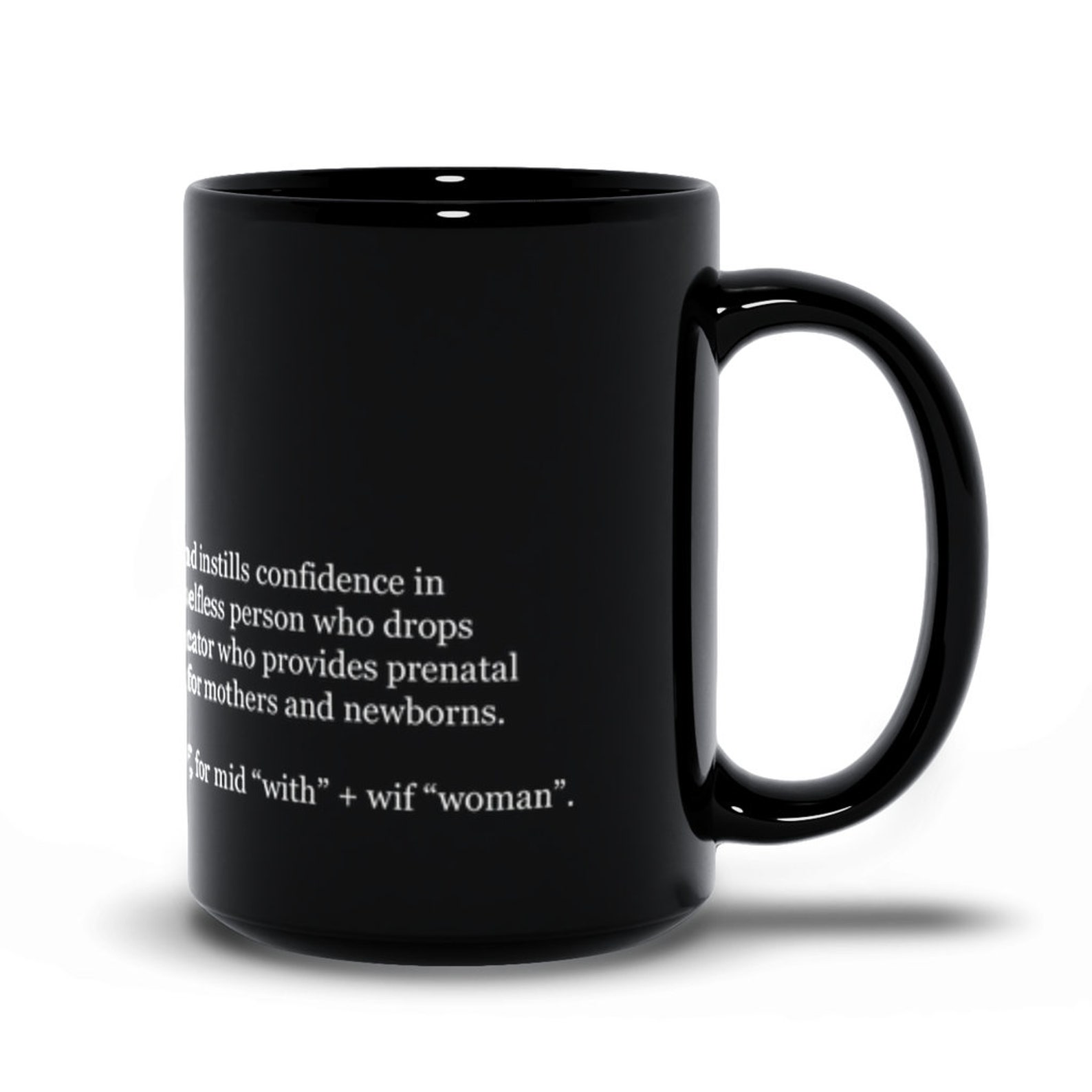 Midwife Definition Black Coffee Mug Midwifery Thank You Gift Etsy