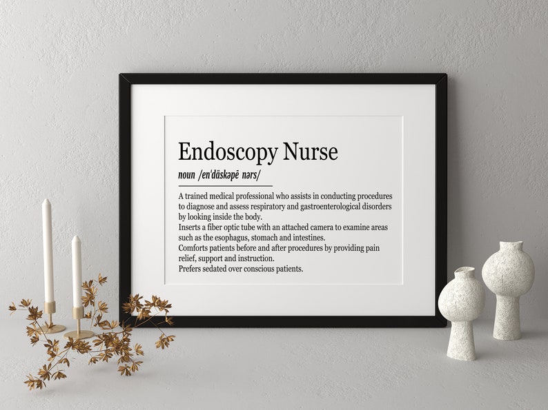 Endoscopy Nurse Definition Digital Download Art Print Thank Etsy