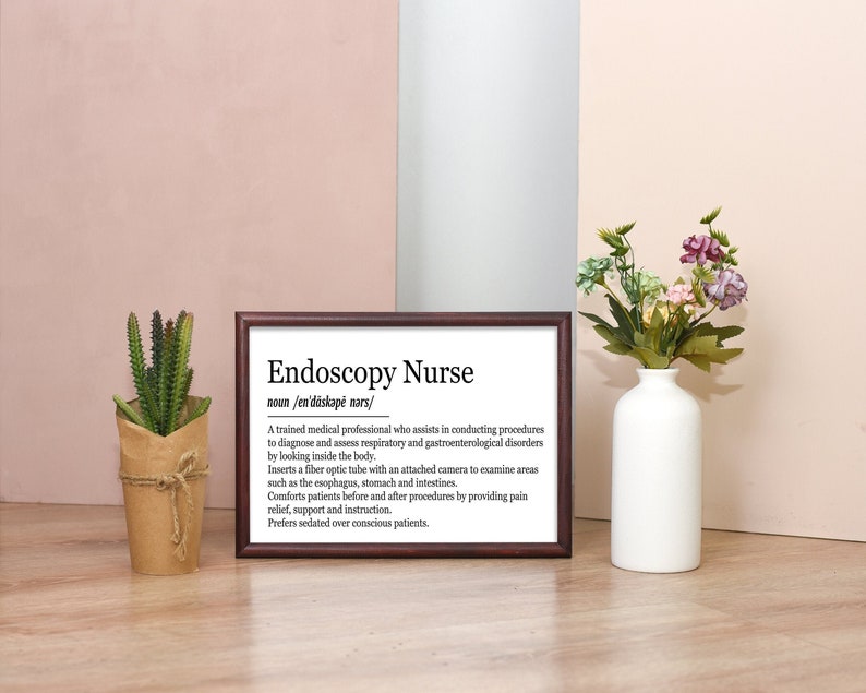 Endoscopy Nurse Definition, Digital Download Art Print, Thank You