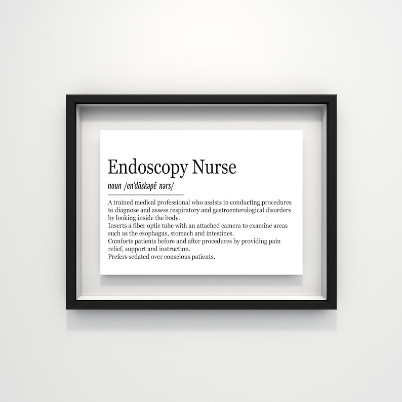 Endoscopy Nurse Definition Digital Download Art Print Thank Etsy