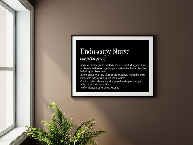 Endoscopy Nurse Definition Digital Download Art Print Thank Etsy