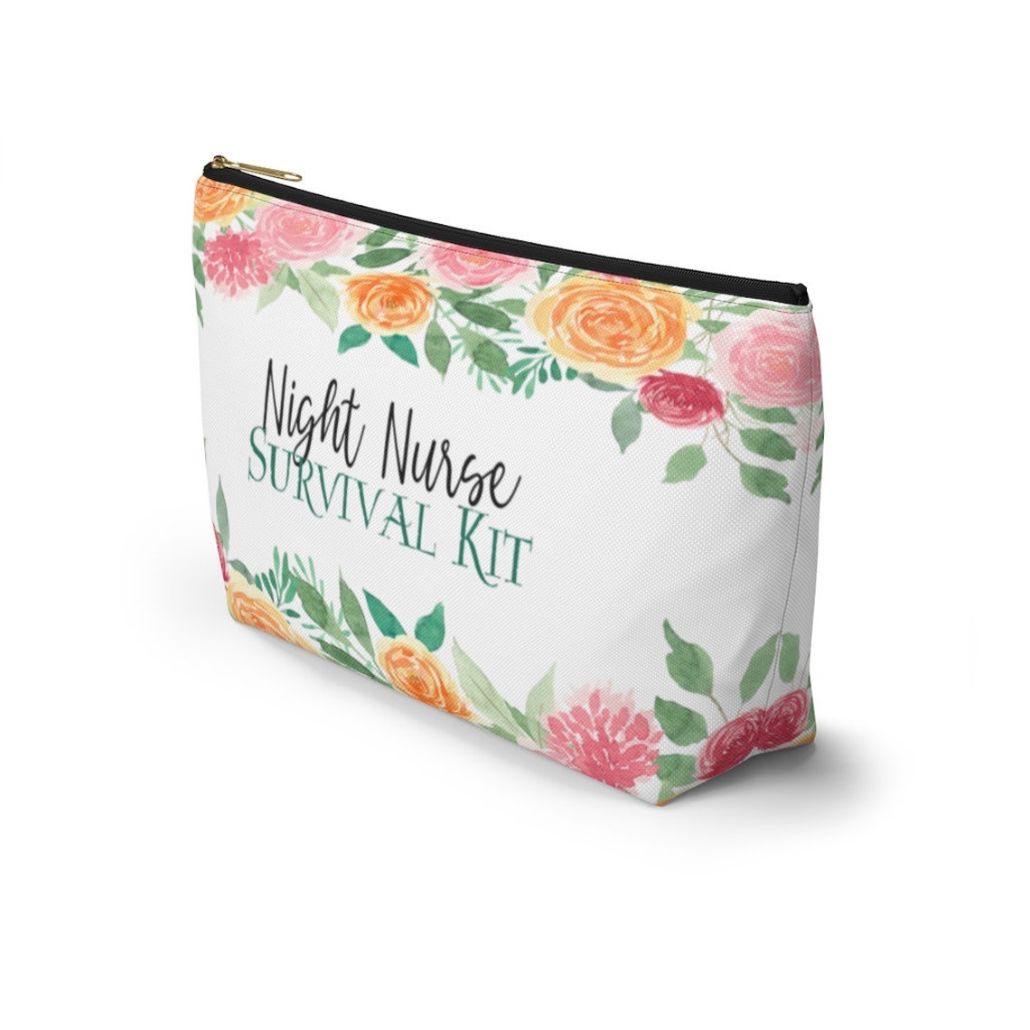 Night Shift Nurse Survival Kit Large Floral Accessory Pouch W | Etsy