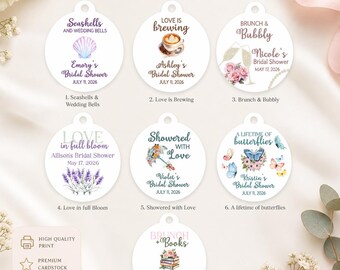 Personalized Bridal Shower Favor Tags | Custom Brunch & Bubbly Floral Designs