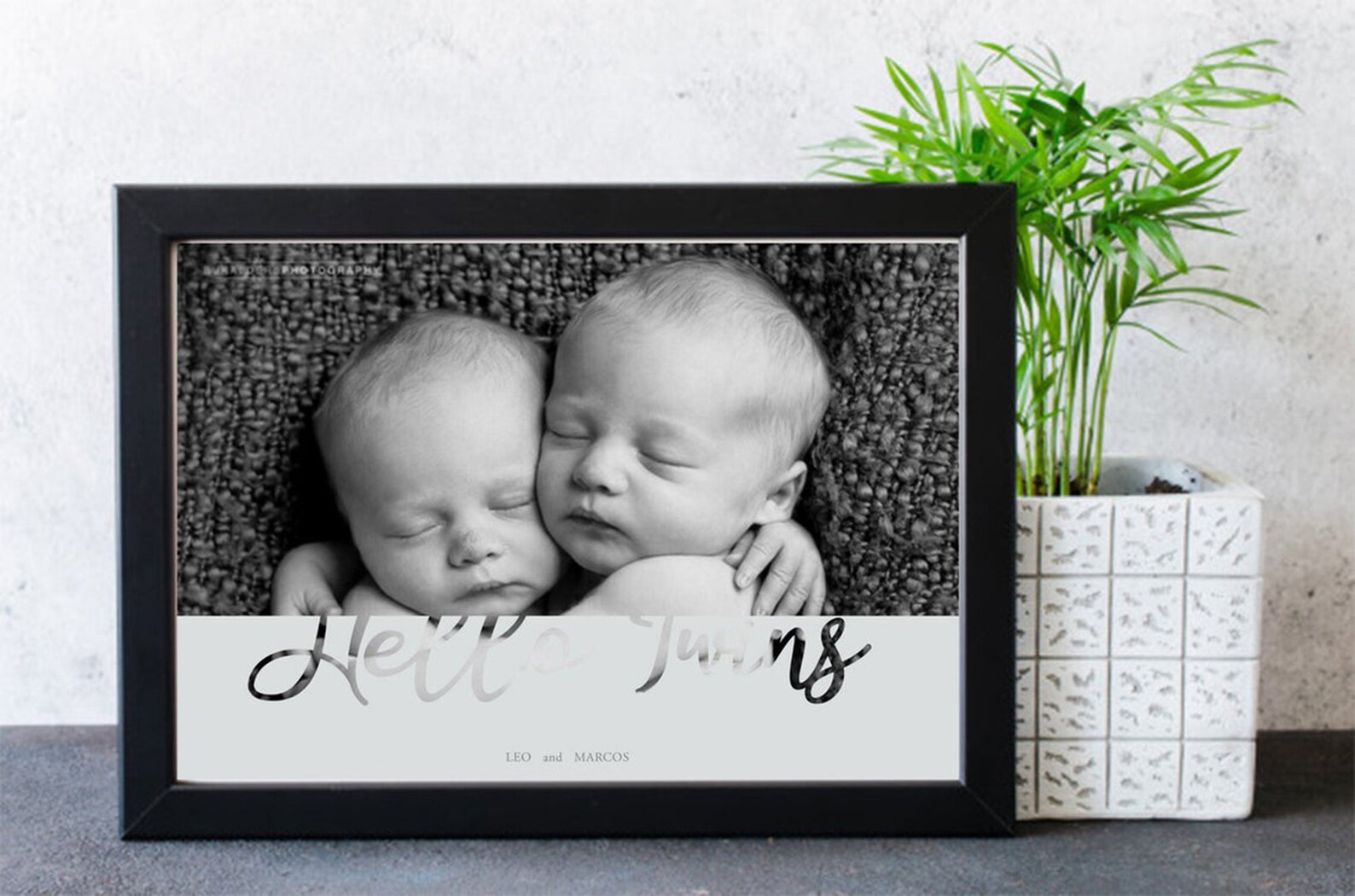 Twins Photo Frame Newborn Baby Shower Gift Hello Twins Etsy