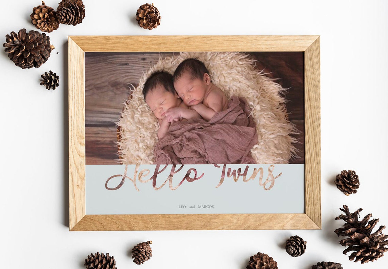Twins Photo Frame Newborn Baby Shower Gift Hello Twins Etsy