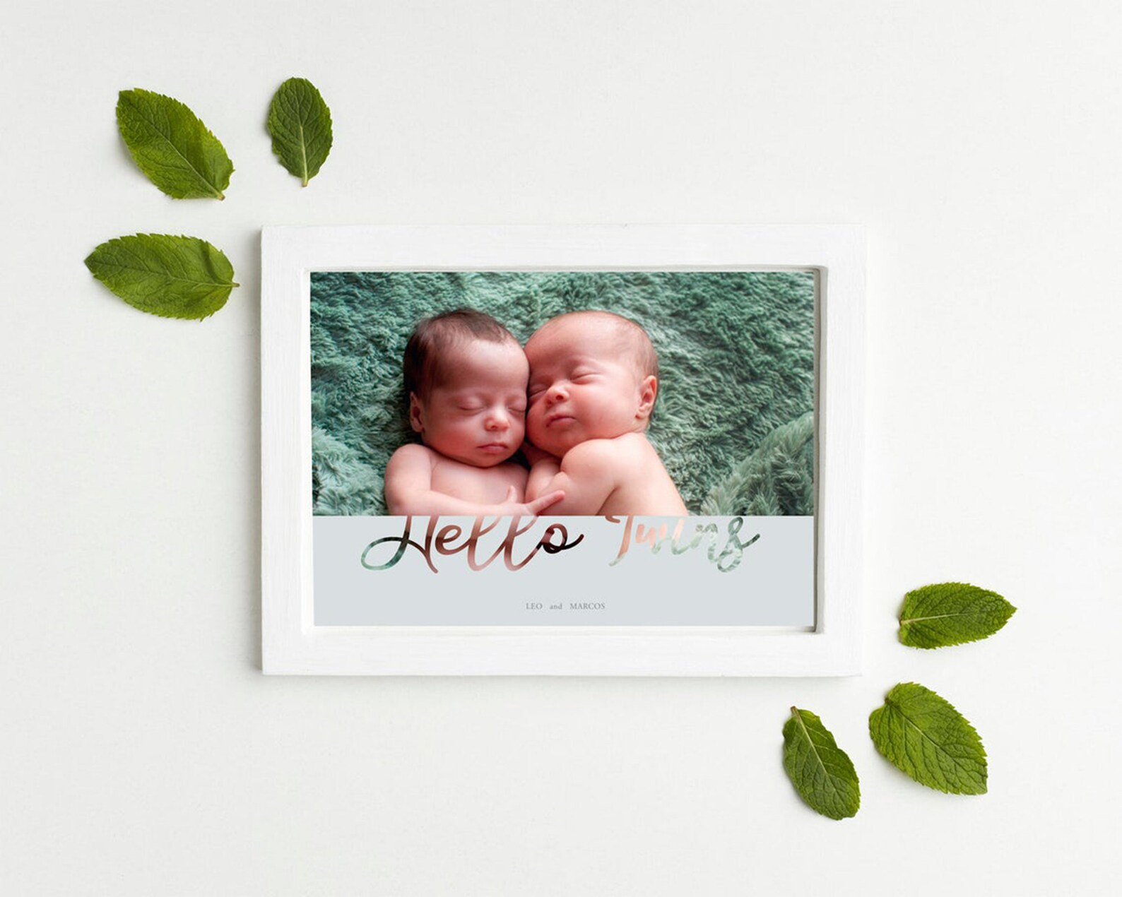 Twins Photo Frame Newborn Baby Shower Gift Hello Twins Etsy