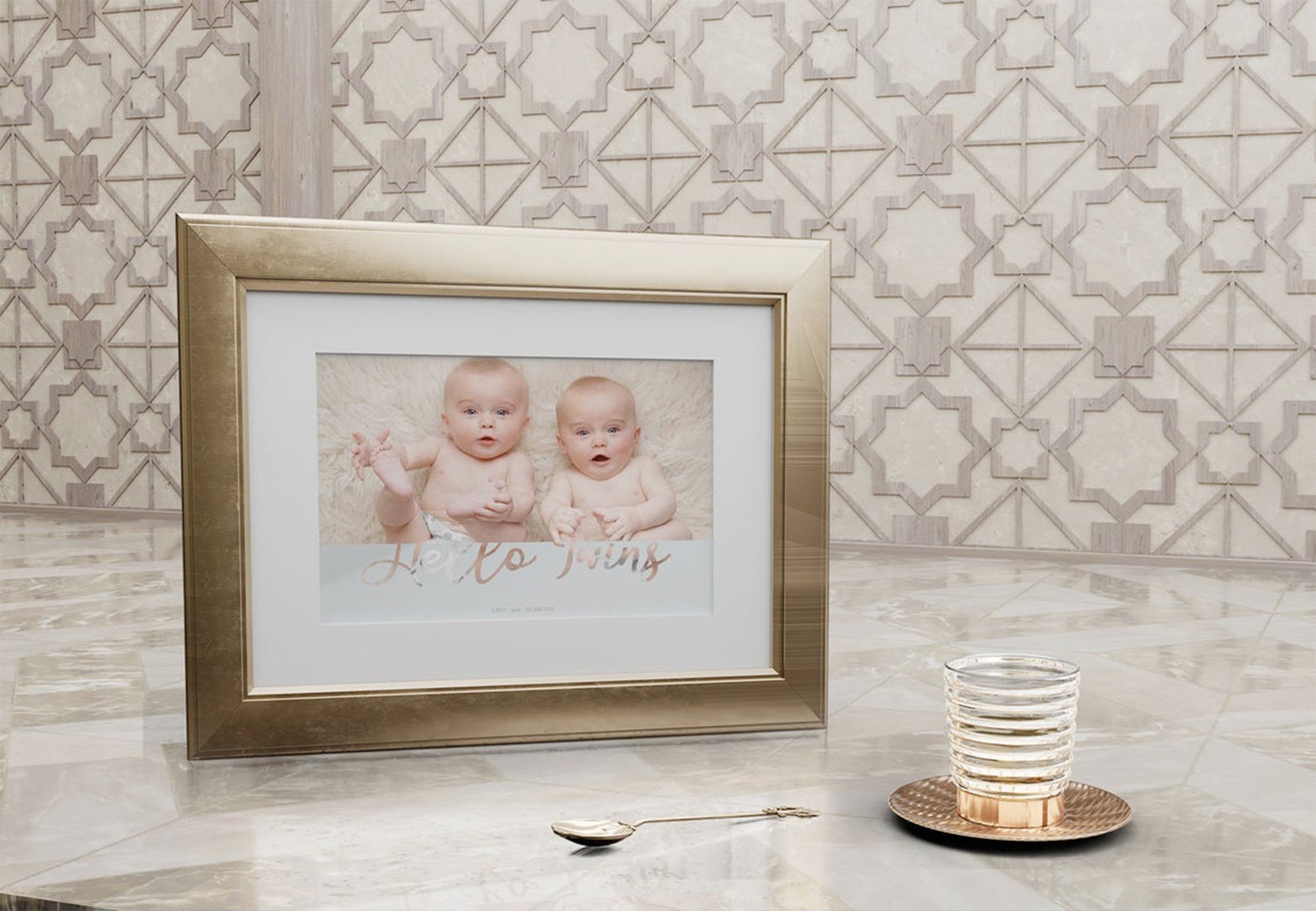 Twins Photo Frame Newborn Baby Shower Gift Hello Twins Etsy