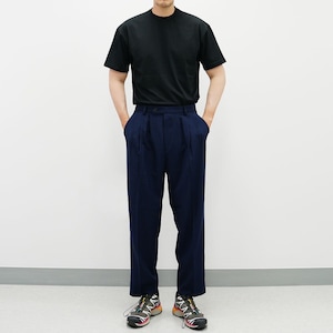 Basic Overfit Men's Suit Pants in Navy Color / Dress Pleat Semi-Balloon Fit Tailored Trousers image 1