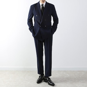 クラシックフィット 3ピース メンズ ベーシック ダブルブレスト スーツ