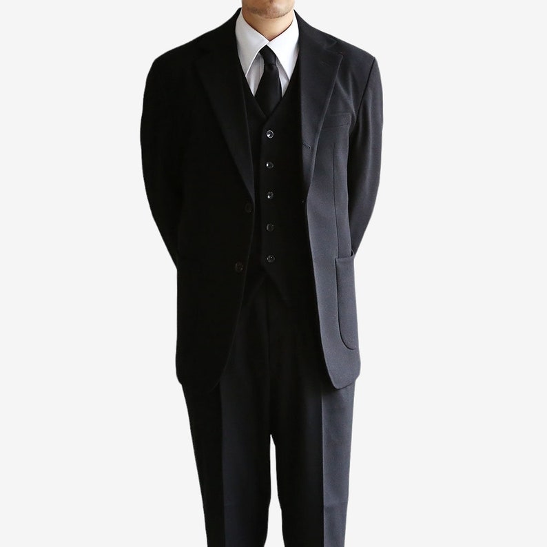 Classic Fit Men's Basic Wool Blend Suit Vest in Black Color / Dress ...