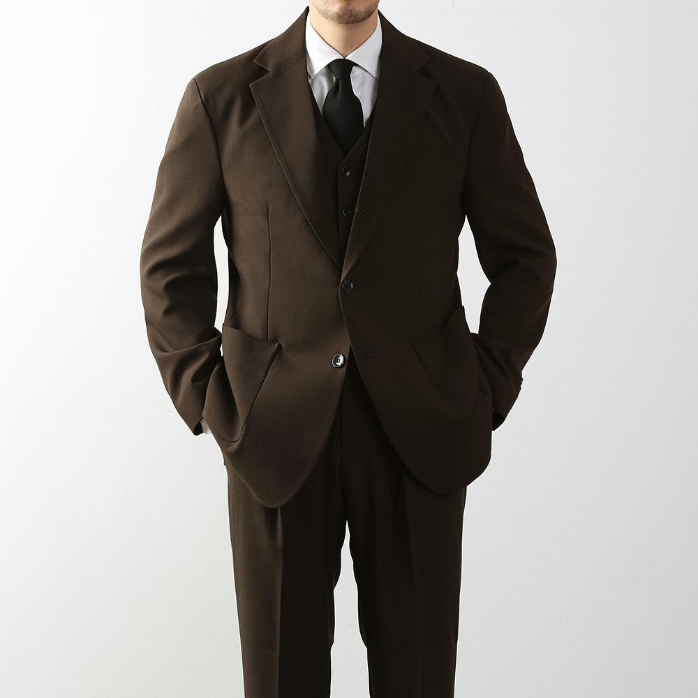 Classic Fit Men's Basic Single Suit Jacket in Brown Color / Single