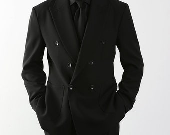クラシックフィット 3ピース メンズ ベーシック ダブルブレスト スーツ