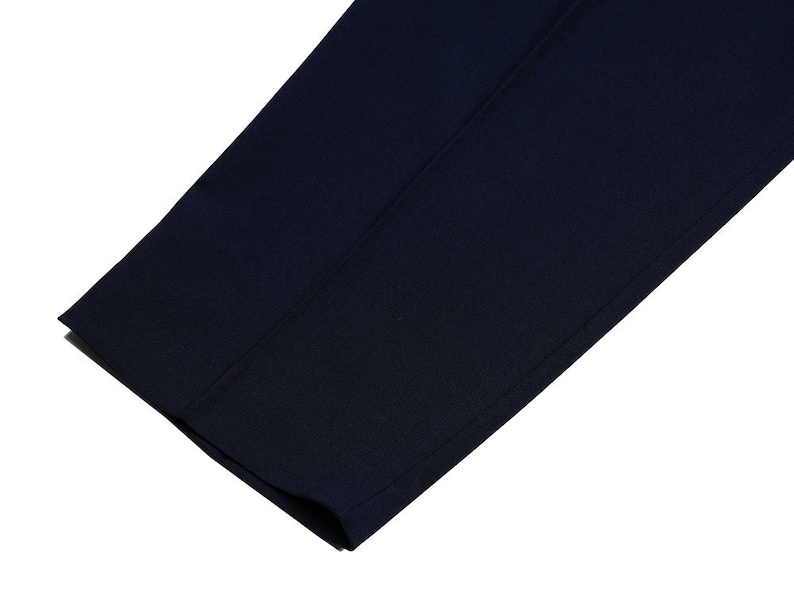 Basic Overfit Men's Suit Pants in Navy Color / Dress Pleat Semi-Balloon Fit Tailored Trousers image 8