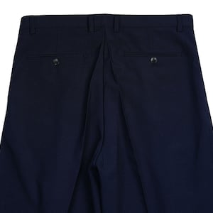 Basic Overfit Men's Suit Pants in Navy Color / Dress Pleat Semi-Balloon Fit Tailored Trousers image 9