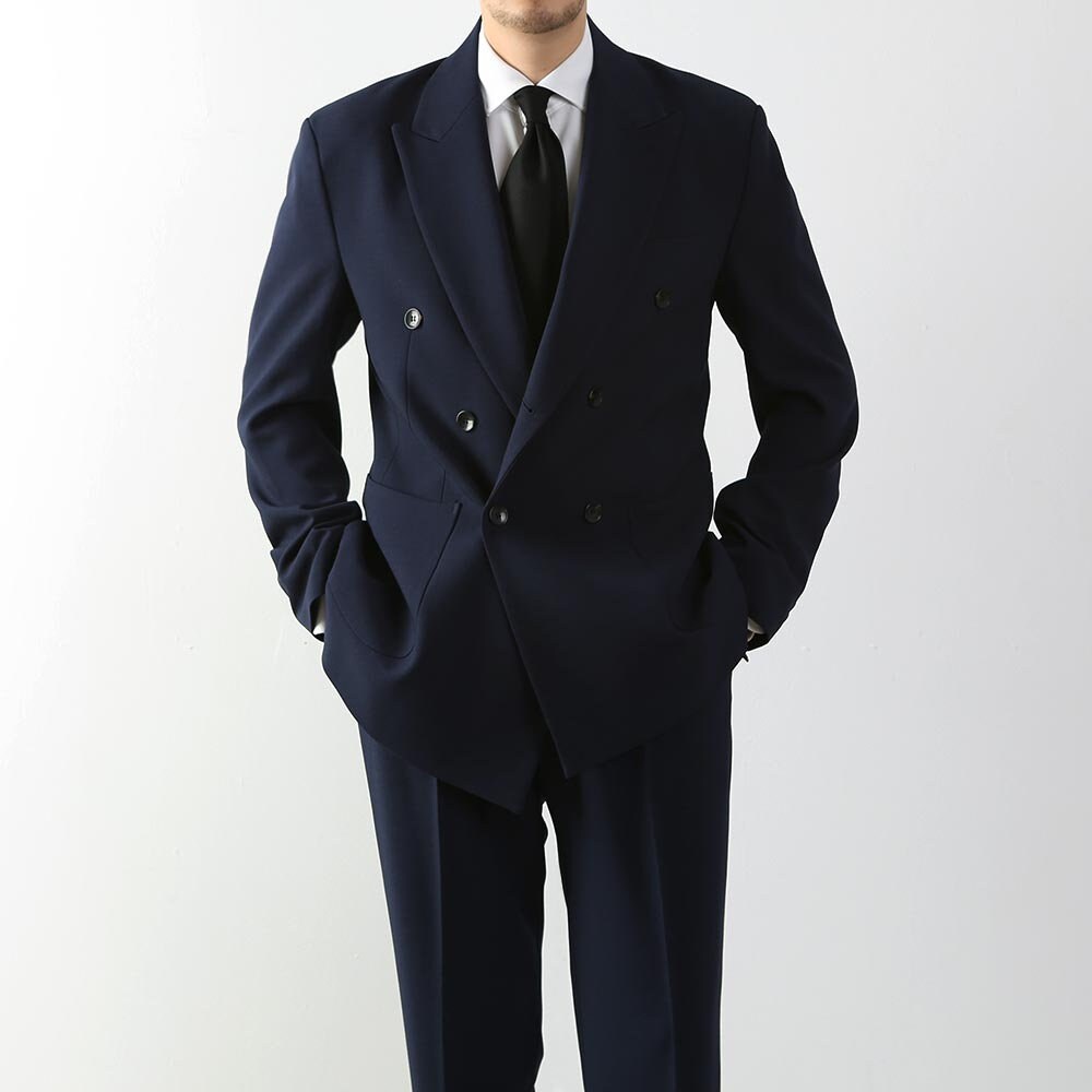 Solid Black Men's Double Breasted Suits Jacket 3 Piece Vest Pants 1920s Blazer Suit main image 1