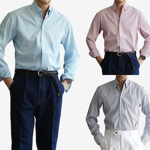 Klassische Herren Langarm Gestreifte Muster Top Hemden / koreanischen Stil Männer Kleidung / Büro-Look Top / jeden Tag Basic Soft Shirts für Männer