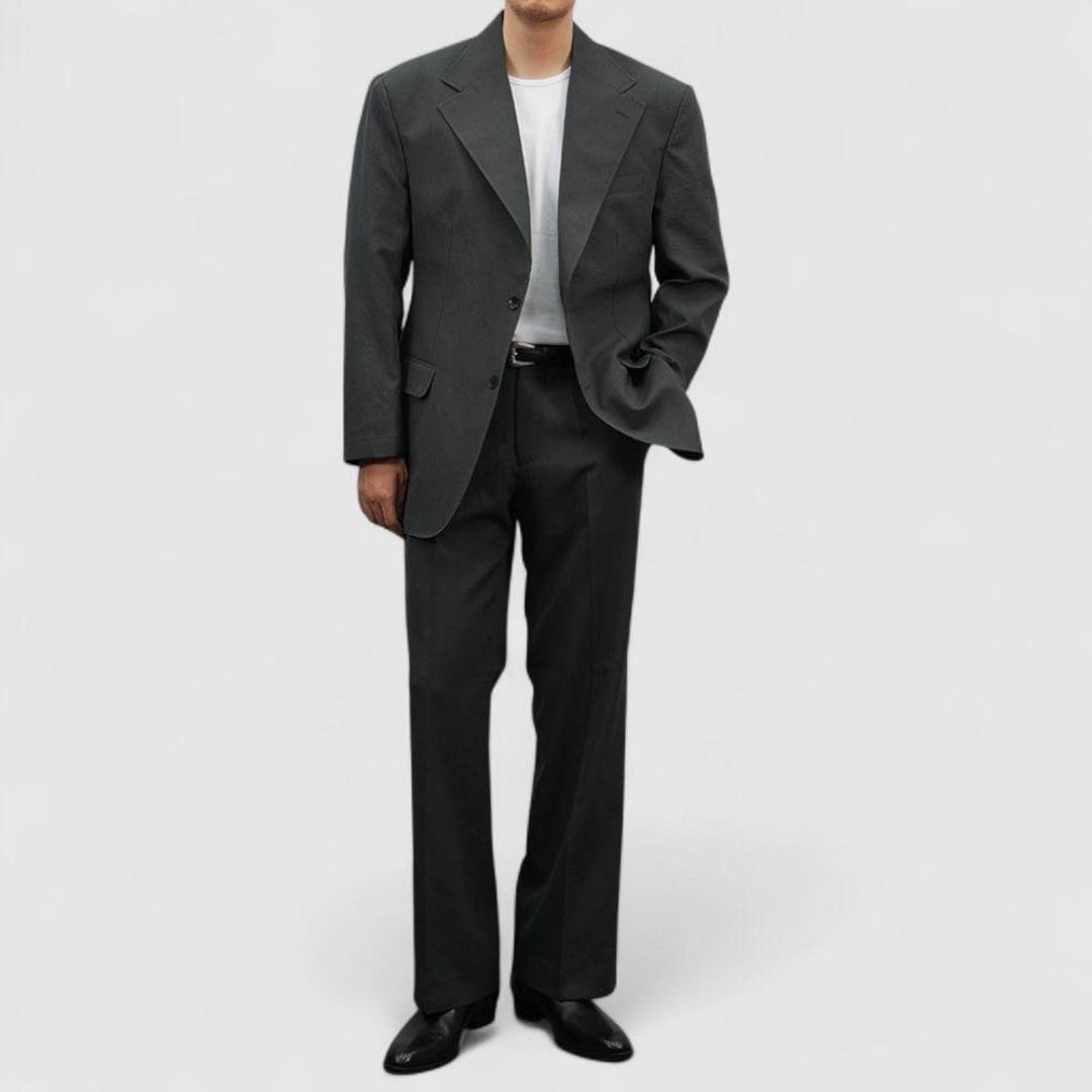 Costume d'été évasé pièces gris – Ensemble blazer classique