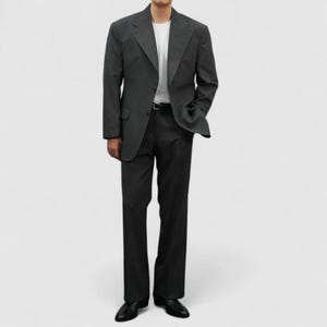black dress pants and grey blazer Grey Contrast Pant Coat Grey Blazer With Blue Dress Pants Outfits For Men  (192 Ideas