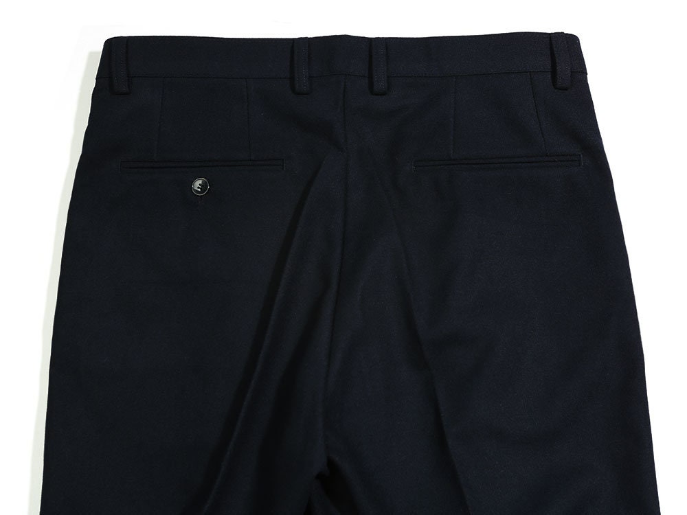 Navy Blue Classic Fit Pleated Pants - 100% Percent Wool Fabric Suit - Worsted Wool Business Suit main image 1