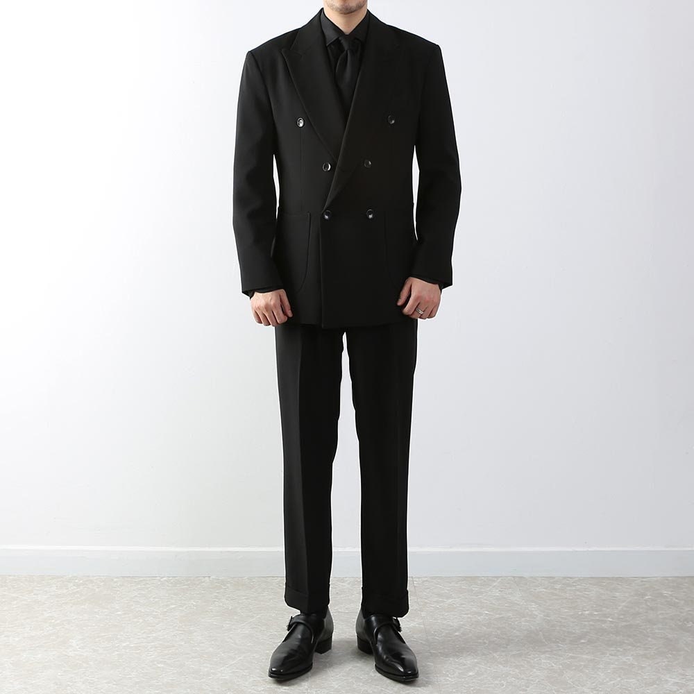クラシックフィット 3ピース メンズ ベーシック ダブルブレスト スーツ