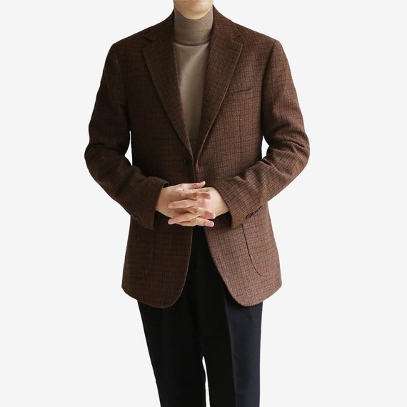 Buy Classic Men's Wool Blend Tweed Single Suit Warm Jacket / 3roll
