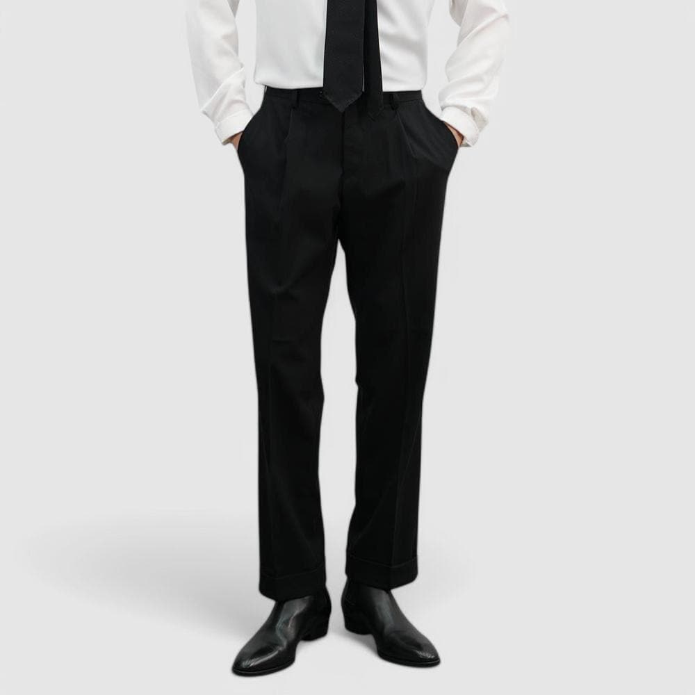 28x30 black dress pants Smooth Black Dress Pants for Men 'The Lord of the Skies' main image 0