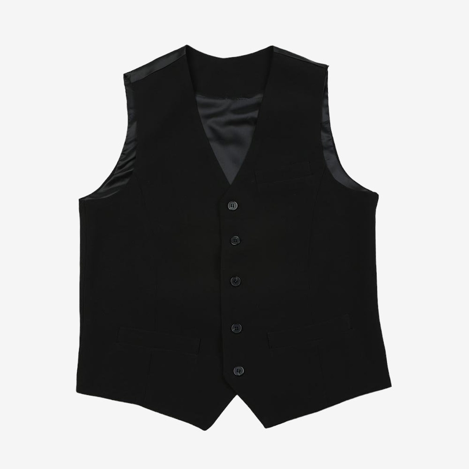 Men's Black 5 ButtonClassic Fit Fully Lined Vest main image 1