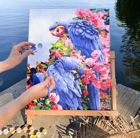 Kit Peinture Par Numéros Chien - Toile 40x50cm, Peintures Acryliques - Activité Relaxante Adultes