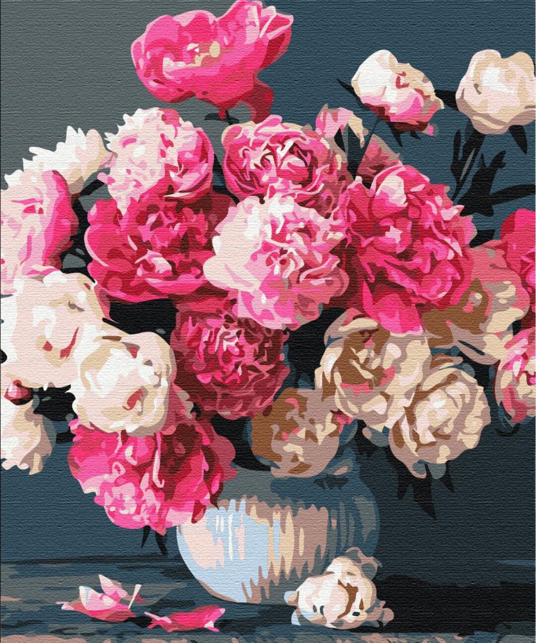 Peonies Paint by Number Kit Framed, Flowers Vase Bouquet Painting by ...