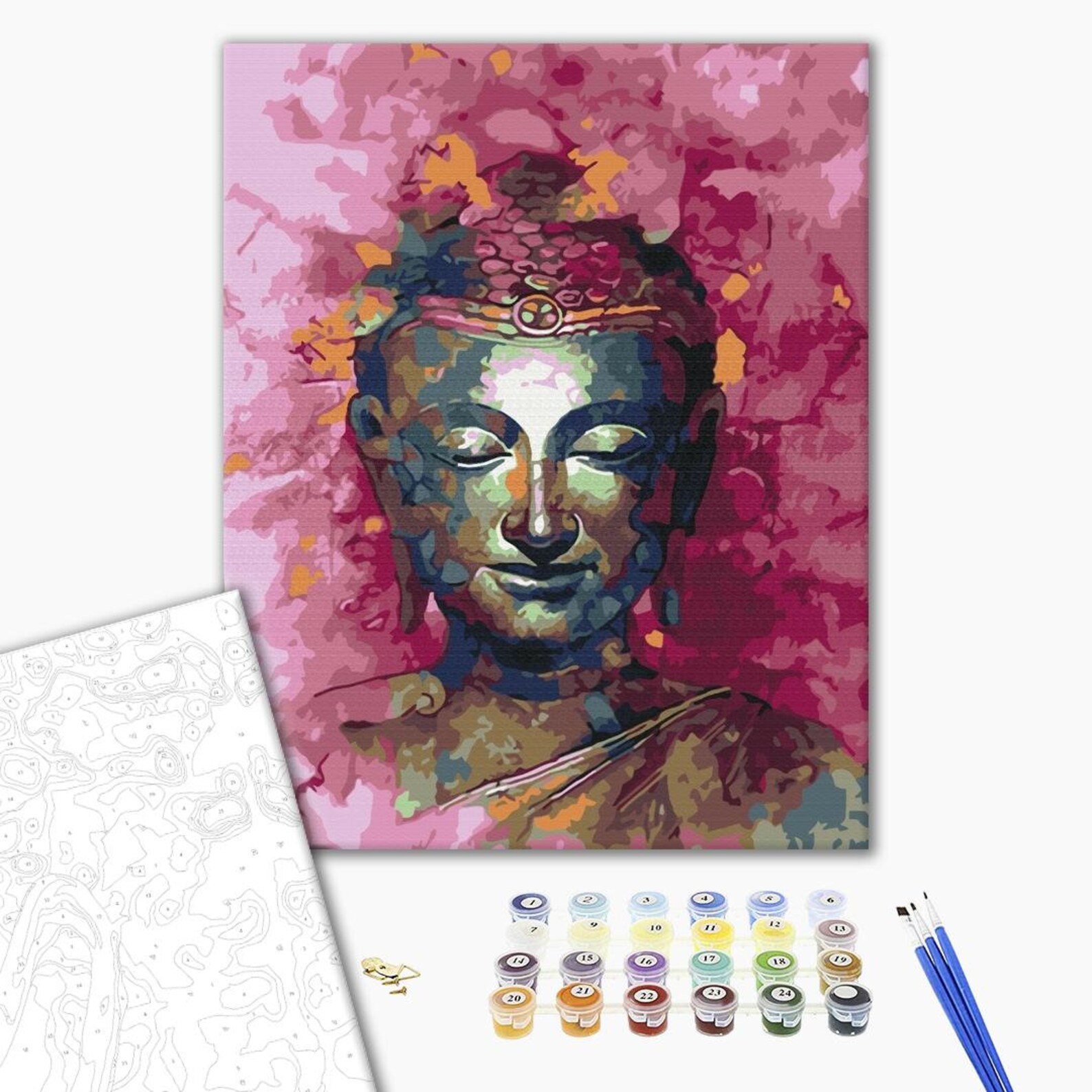 Buddha Paint by number kit Meditating Large Painting by Etsy