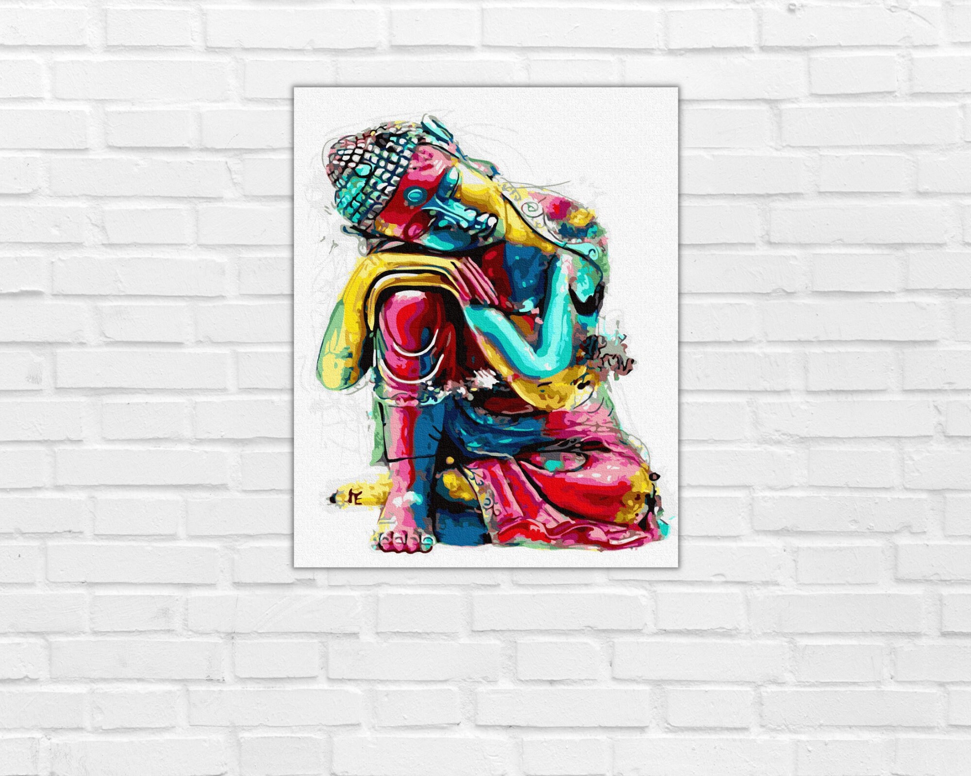 Buddha Paint by number kit Meditating Large Painting by Etsy