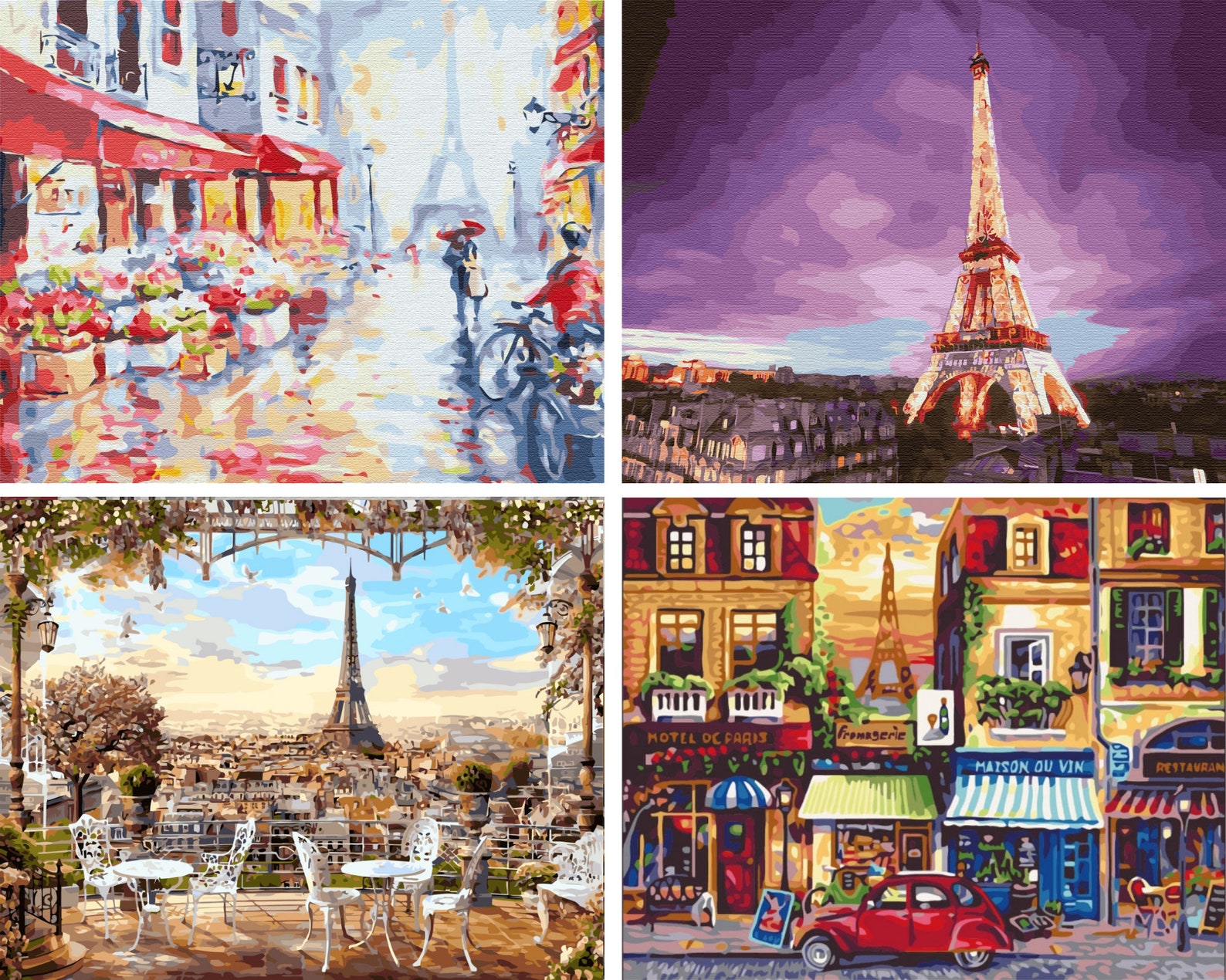 Paris Paint By Number Kit Framed The Eiffel Tower Painting By Etsy